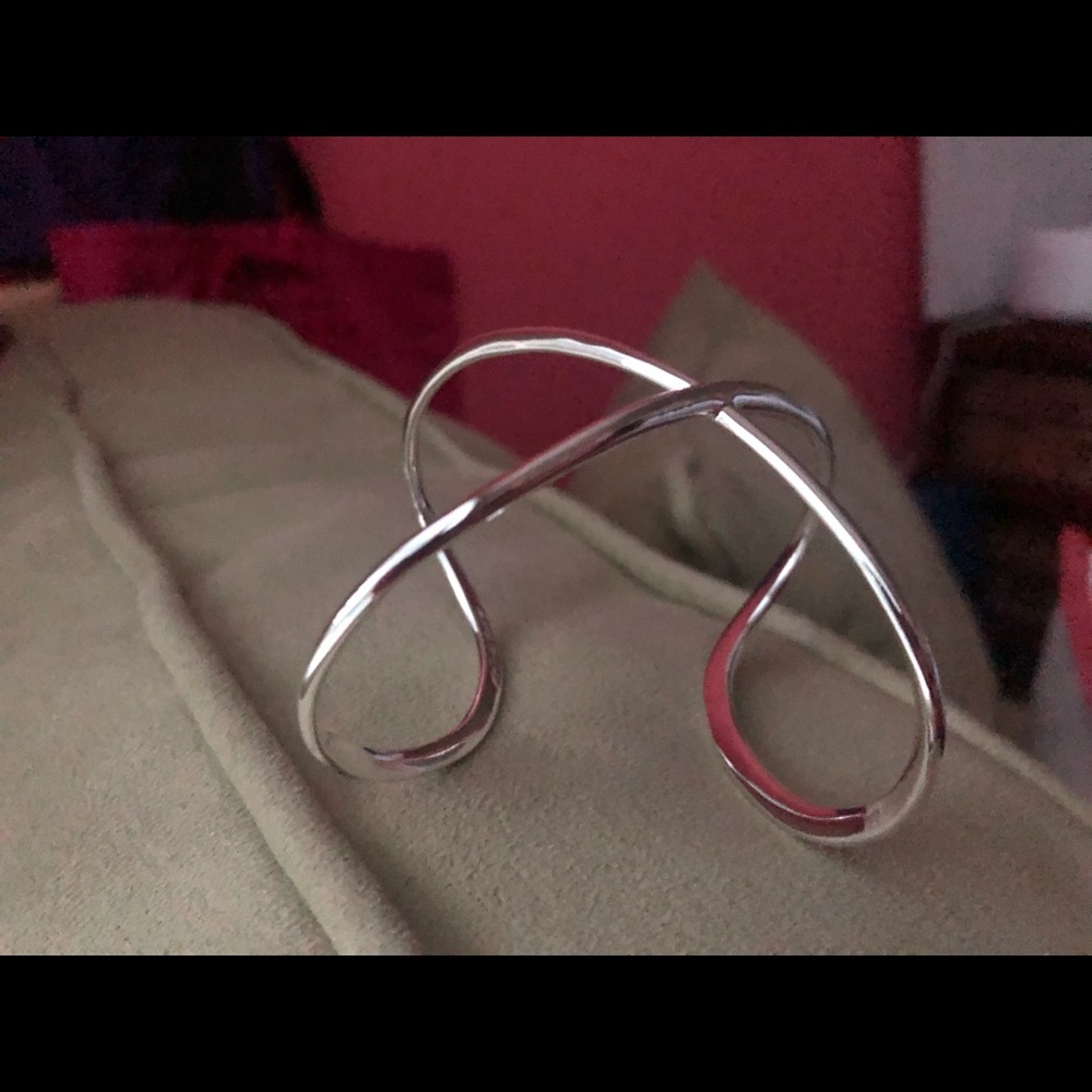 Silver X Cuff - Picture 4 of 8